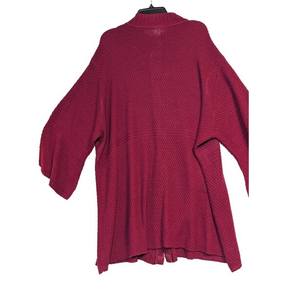 Liz & Me 4X Button-Up Raspberry Acrylic Knit Cardigan Sweater - Picture 7 of 7